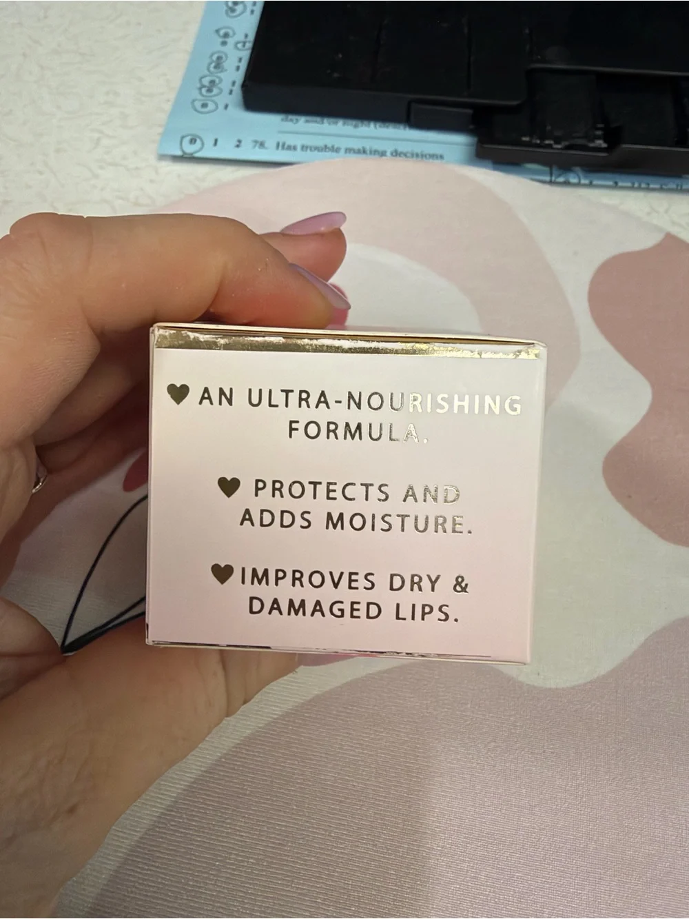 P Louise Pink & Cream Lip Sleeping Mask with Gold Accents